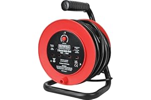 Faithfull Power Plus FPPCR15 13 A 2 Socket Open Drum Cable Reel, 240 V, Blue, 15 m