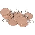 Our Online Decor DIY MDF Key Chains Wood Sheet Craft - MDF Plain Circle-Shaped Key Chains For Painting Wooden Sheet Craft - Set Of 20-2 In X 2 In,Multicolor