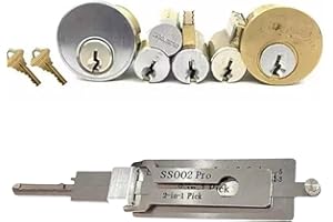 BIGYQIU SS002 Pro Lock Pick Tool,2 in 1 Pick and Decoder Tools for S-Groove Door Lock,Lock Picking kit,Stainless Steel Key Decoder,L/ock/Pick Decoder for Auto,l/ock Picking kit for Beginners