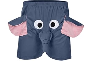 GENERIC Mens Shorts Novelty Comfy Elephant Pajama Short Pantss Nightwear Loose Fit Lounge Short Funny Boxer Humorous Underwear Animal Themed Boxer Pants Elephant Will Ringplay Strange Gifts For Men Uk