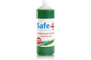 Safe4 1L Professional No-Rinse Pet & Animal Safe Multi-Purpose Disinfectant Cleaner Concentrate - Apple - Ideal for Home, Animal, Bird & Pet Cages, Vets & General Commercial Office
