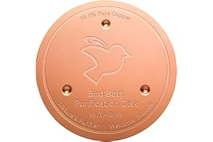 Mellbree Bird Bath Copper Disk Pure Copper Disc Birdbath Cleaner 0.6mm Keep Water Physical Safe Clean Water All-Season, Fit f