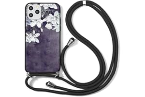 Yoedge Funda con Cuerda para Samsung Galaxy A70 2019 6.7″ Carcasa de Suave Silicona Case Colgante Cordon Colgar Collar Correa de Cuello Cadena Cordón para Samsung A70 2019 para el teléfono, orquídea