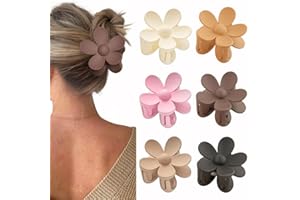 ZSPERKLA 6 Stück Blumen-Haarklammern für dickes dünnes Haar, starker Halt, niedliche Blume Haarspangen, rutschfeste, große, matte, Haarstyling Zubehör für Frauen Mädchen