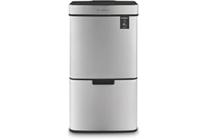 Les Collectors – Poubelle de Cuisine à capteur N°1012, Acier inoxydable, 3 compartiments (47L + 11L + 11L), Ouverture Supérieur Automatique, Tri sélectif et recyclage, Fermeture Silencieuse, Inox