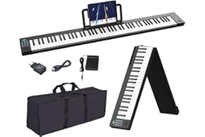 OYAYO Faltbares Klavier 88 Tasten Piano Keyboard Unterstützung MIDI Halb gewichtet Tasten, Digital-Pianos mit Bluetooth Klaviertasche für Kinder Erwachsener Weihnacht und Geburtstags Geschenk