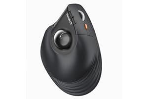 ProtoArc Vertical Wireless Trackball Mouse, EM05 Bluetooth Ergonomic Rollerball Mouse Rechargeable Computer Laptop Thumb Mouses, 3 Device Connection, Compatible with iPad, Mac, Windows PC