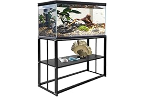 CStern Support d'aquarium en métal - Meuble sous meuble d'aquarium - Table avec espace de rangement - 120 x 74 x 46 cm - Noir