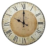 Maße: Ø 34 x 4 cm FRANK FLECHTWAREN Wanduhr Café de Flore