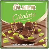 &Uuml;LKER Kare Antepfıstıklı S&uuml;tl&uuml; &Ccedil;ikolata, 65 Gr