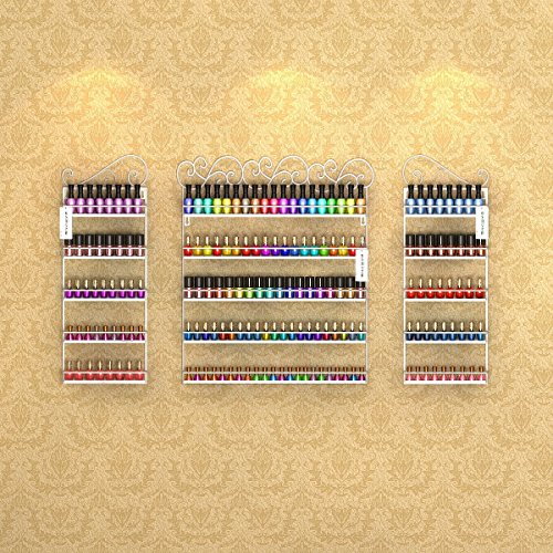 Drei Sätze von Lagergestell Asvert Nail Polish Rack, 3 PCS Set Wandmontierte 5-Tier Metall Nagellack Organizer für ätherische Öle Display / Store - 4