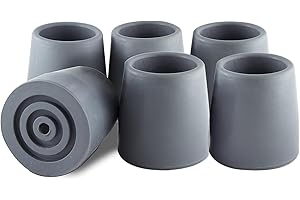 aiGear Bastone Tattico/Bastoncini Trekking - Tips di Gomma Antiscivolo | Diametro del Foro 1,1 Pollici (28 mm) | 6 pezzi | per Tactico Bastoncini Trekking Antiscivolo