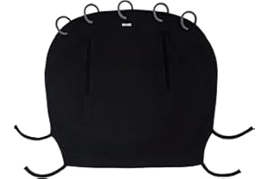 Dooky - Sonnenschutz für Kinderwagen, Buggy & Babyschale - Schwarz - Sonnensegel Wetterschutz, Windschutz Regenschutz Kinderwagen, Sonnenschutz Buggy, Sonnenschirm - Baumwolle - LxBxH = 26x3x18 cm