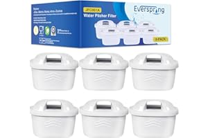 EVERSPRING Remplacement du Filtre à Eau pour Brita Maxtra, Mavea, Anna Duomax Paquet de 6 (6) Von