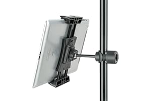 koolehaoda Soporte para tablet para micrófono, soporte de música ajustable para iPad y iPhone, se adapta a dispositivos de tamaño de pantalla de 4.7 a 12.9 pulgadas