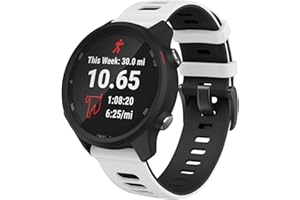 GRANSHO Bracelet de montre de rechange en silicone souple classique compatible avec Garmin Vivoactive 4 / Venu 2 / Forerunner 255