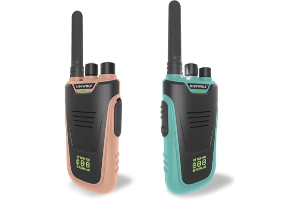 KIDYWOLF KIDYTALK Rose ET Bleu – Talkie-Walkie Enfant Rechargeable – Portée Jusqu’à 6 km – Jeu d’Aventure et Communication Ludique pour Enfants dès 5 Ans