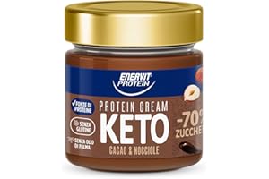Enervit, Protein Cream Keto Cacao e Nocciole, -70% di Zuccheri, Crema Proteica Spalmabile con Cacao e Nocciole, Per una Colazione Golosa e Saziante, Senza Glutine, Barattolo da 180gr