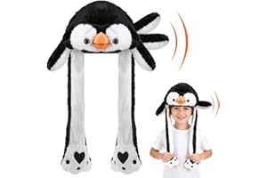 Hifot Animal Hat with Moving Ears, Plush Animal Moving Ears Hat Kids Adults, Funny Jumping Flap Cap Headwear for Winter Halloween Christmas Carnival Birthday Cosplay Dress up Party Gift