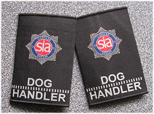 SIA Security Dog Handler Badged Epaulettes for Shirt, stab Vest, Coat, Jumper, or Fleece