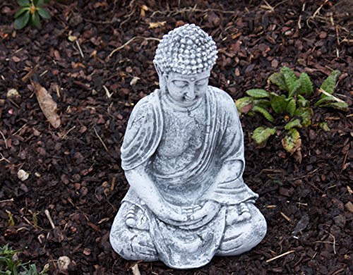 Steinfigur sitzender Shiva -2- , frost- und wetterfest, massiver Steinguss - 9