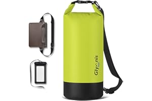 Glymnis Borsa Impermeabile 5L 10L 20L Dry Bag Sacco Impermeabile con Tracolla Regolabile, Include Custodia Impermeabile per Cellulare, Ideale per Barca, Pesca, Rafting, Nuoto