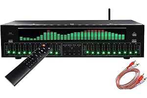 Fucxeoy Digital Equalizer 31 Band, Professionell Grafisk Stero Digital Ljud Equalizer, LED Ljudprocessor System, Brusreducering, för Inspelningsstudio