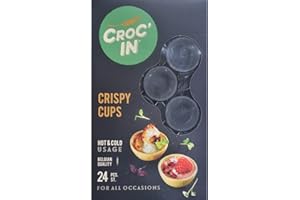 CROC'IN - Black Tartlet Shells - Edible Appetizer Or Dessert Cups - Mini Pastry Cases - Artisanal & Vegan Confection - 24 Pieces