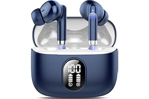QXQ Cuffie Bluetooth, Auricolari Bluetooth 5.3 con 4 HD ENC Cancellazione Rumore Mic, 40 Ore Cuffie Wireless in Ear, Mini Cuffiette Bluetooth con 3D Hi-Fi Stereo, Cuffie Senza Fili IP7 Impermeabili, Blu