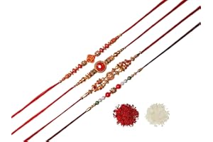 IMTRA FASHION Rakhi Per Fratello Confezione Da 4 Pezzi Filo Indiano Fatto A Mano Raksha Bandhan Rakhee