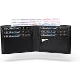 Aquablue Men's Vegan Leather Wallet, Paper Money Split, Slim and Stylish Design (Black)