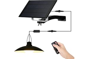 ENCOFT Lampadario Solare Esterno con Telecomando Lampada a Sospensione 20 LED Impermeabile IP65 Illuminazione Solare Separabile 3M per Giardino Balcone Campeggio, Luce Bianco Caldo 3500K Nero