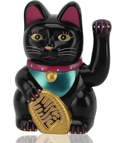 Maneki-Neko Le chat porte bonheur rond doré | Le Temple du Thé Paris