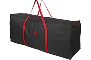 Vinsani® 7ft/9ft Christmas Xmas Tree Decoration Lights Presents Gift Zip Up Sack Fabric Storage Bag Waterproof Décor Accesories Organiser (Black)