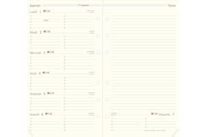 OBERTHUR - Recharge Pour Organiseur Semainier Notes 17 - Janvier 2024 à Décembre 2024 - Format 10 x 17 cm