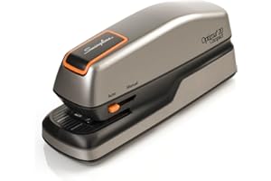 Swingline Optima Grip Electric Stapler, 20 Sheet Capacity, Quick Reloading, Portable, Orange/Gray (48207)