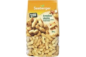 Seeberger Arachides Jumbo géantes : Arachides en coque de grande taille - délicatement grillées - goût intense (1 x 500 g)
