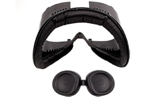HMHAMA Soporte de interfaz facial VR y kit de almohadilla de espuma de cuero compatible con Meta Quest 3, almohadilla facial para auriculares VR con cubierta de lente y almohadilla de nariz