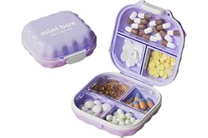 Auriselle Scatola per Farmaci Portapillole con 7 Scomparti Portapillole da Viaggio Portatile Scatola per Farmaci Piccole Compresse Conservazione, Viola