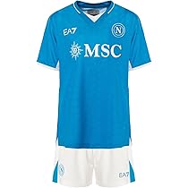 Maglietta SSC Napoli Away Infant 2023/2024 - Ufficiale EA7, Con Scudetto E Grafica Vesuvio