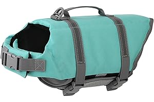 Fansu 2025 Chaleco Salvavidas para Perros con Asa, Ajustable Chaleco de Seguridad para Nadar para Perros para Perros Pequeños Perros Grandes para Nadar, Surfear (L,Verde Salvia)