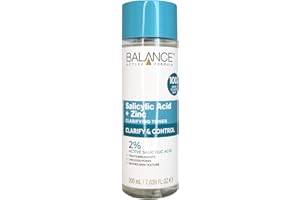 Balance Active Formula Salicylic Acid + Zinc Toner (200ml) - Exfoliates, Unclogs Pores, Prevents Blemishes & Blackheads, Minimises Pores for Clearer Complexion