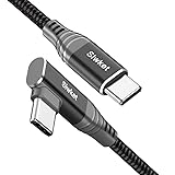 Siwket USB C to USB C Cable 90 Degree [2M] 60W Type-C PD Fast Charger Charging Cord Braided for MacBook Pro/Air/iPad Pro/2020