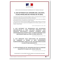 Affichage obligatoire protection des mineurs et répression de l'ivresse
