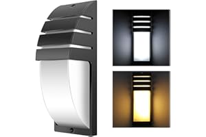 KONESKY 8W LED pared de la pared moderna lámpara simple montada,impermeable El ahorro de energía Lámpara LED brillante y suave para el balcón del pasillo de la casa (negro, blanco cálido)
