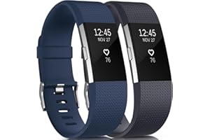 Tobfit für Fitbit Charge 2 Armband, Ersatz Silikon Sport und Fitness Armbänder für Fitbit Charge 2 (Kein Uhr)