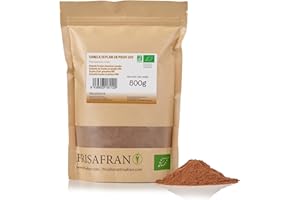 FRISAFRAN | Cannelle de Ceylan Biologique en Poudre 500g | Épice | Nourriture naturelle | Ceylan Bio | En Poudre | moulu | Cannelle-Ceylan | sans gluten | végétalienne | couleur saveur et arôme