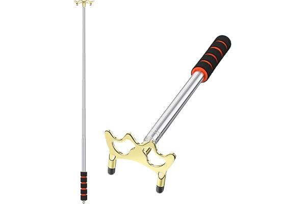 Skylety Queue de Billard Bâton de Pont de Piscine Accessoires de Table de Billard Repose Queue de Billard Rétractable avec Tête de Pont Amovible en Laiton