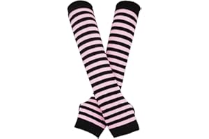 Bienvenu Scaldamuscoli Lunghi in Stile Punk / Gotico / Rock, Guanti senza Dita