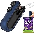 Rylan Portable Mini Sealing Machine, Handheld Packet Sealer for Food, Snacks, Chips, Fresh Storage, Plastic Bags Sealing Machine, 1 YEAR Warranty (Blue)